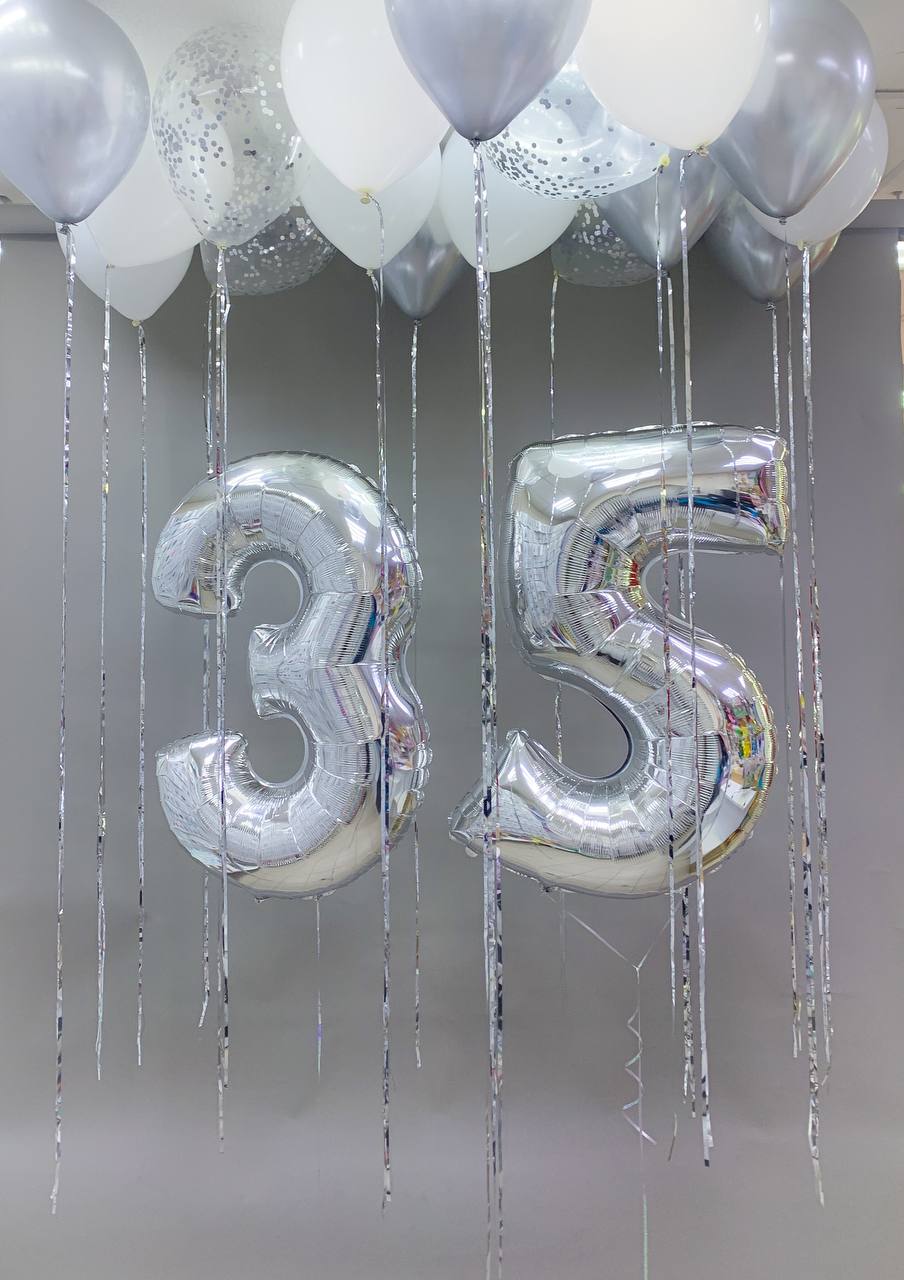 Набор воздушных шаров с цифрами 455